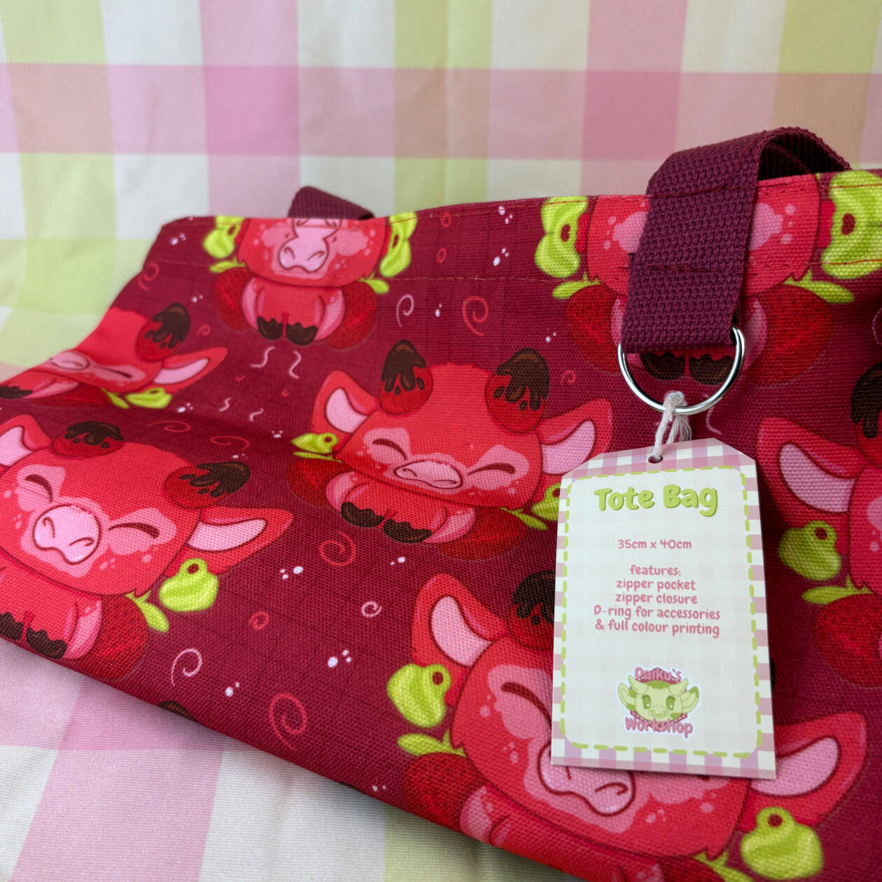 Strawberry Cow Tote