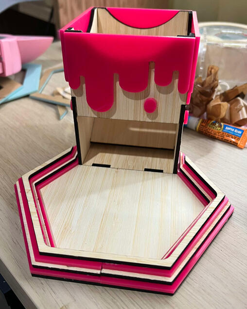 Laser Cut Dice Tower and Tray